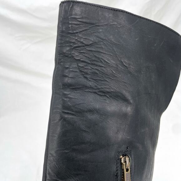 Freebird By Steven Denmark Boots Tall Black Leather Sheep Fur Lined Cozy Size 7 - Picture 13 of 16